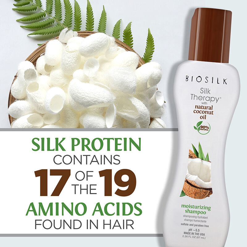 Silk Therapy With Natural Coconut Oil Moisturizing Shampoo - 2.26 Ounces, , large image number null